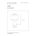 FARRIS Table lamp  E27/25W 28cm White/Smoke glass