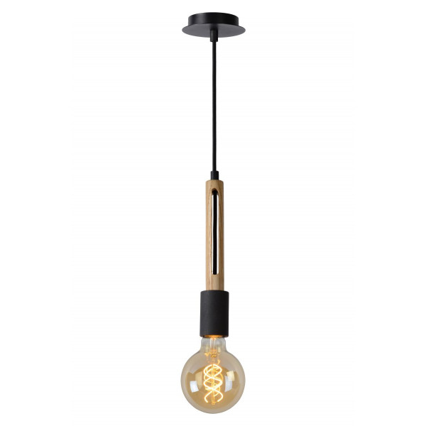 TANNER Pendant 1x E27 60W   Black/Hout