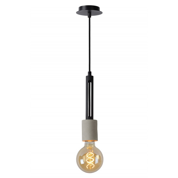 TANNER Pendant 1x E27 60W   Black/concrete