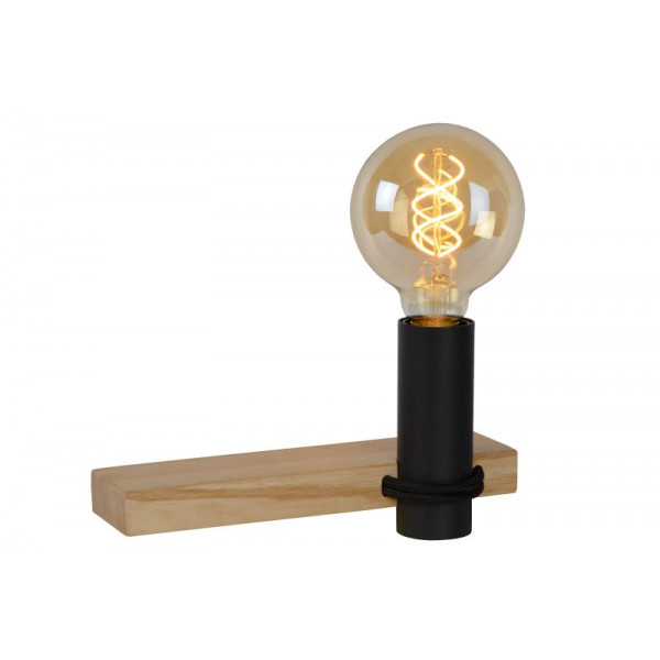 TANNER Wall lamp 1x E27 60W   Black/Wood
