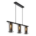 DOUNIA Pendant 3xE27/40W Matt Black/Smoke glass