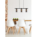 DOUNIA Pendant 3xE27/40W Matt Black/Smoke glass