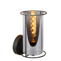 DOUNIA Wall light E27/40W Matt Black/Smoke glass