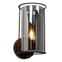 DOUNIA Wall light E27/40W Matt Black/Smoke glass