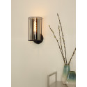 DOUNIA Wall light E27/40W Matt Black/Smoke glass