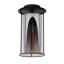DOUNIA Ceiling light E27/40W Matt Black/Smoke glas