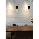ZINO Pendant E27/60W Satin Black /  Smoke Glass