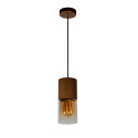ZINO Pendant E27/60W Satin Cupper /  Amber Glass