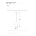 ZINO Pendant E27/60W Satin Brass/Smoke Glass