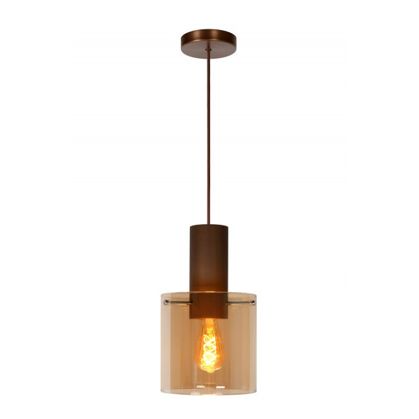 TOLEDO Pendant E27/60W Copper/Glass Amber