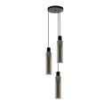 ORLANDO Pendant 3xE27/60W Black/Smoke Glass