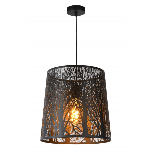 GARELL - Závesné svietidlo - E27 Ø35cm H35cm - čierna