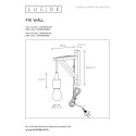 FIX - Nástenné svietidlo - E27 excl. H22cm - drevo/biela