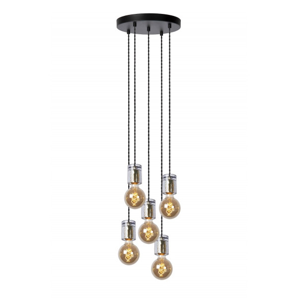 GELKA Pendant 5x E27/40W Round Smoke glass