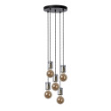GELKA Pendant 5x E27/40W Round Smoke glass