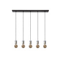 GELKA Pendant 5x E27/40W Bar Smoke glass