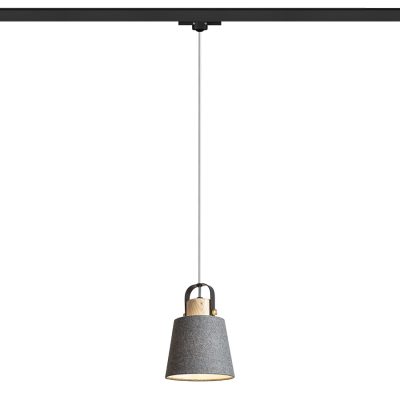 RENDL CHOUPETTE na trojokr. lištu čiernosivá textil/drevo 230V LED E27 11W