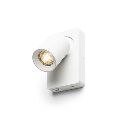 RENDL VOLTERA USB nástenná biela 230V LED GU10 9W