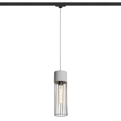 RENDL BURTON na trojokruh. lištu betón/čierna 230V LED E27 11W