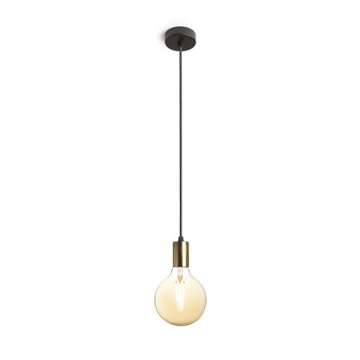 RENDL ARAQ závesná česaná mosadz/čierna 230V LED E27 15W