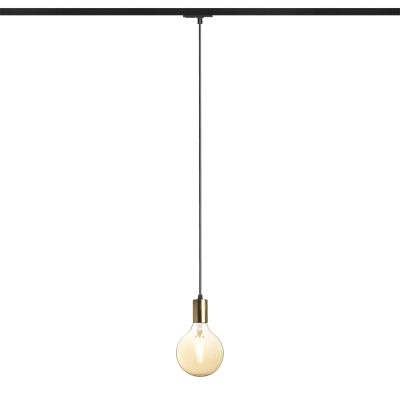 RENDL ARAQ na jednookr. lištu závesná česaná mosadz/čierna 230V LED E27 15W