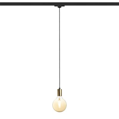 RENDL ARAQ na trojokruh. lištu závesná česaná mosadz/čierna 230V LED E27 15W