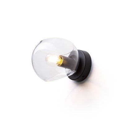 RENDL SOLARIS prisadená číre sklo/čierna 230V LED E14 7W