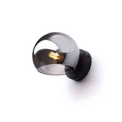 RENDL SOLARIS prisadená dymové sklo/čierna 230V LED E14 7W