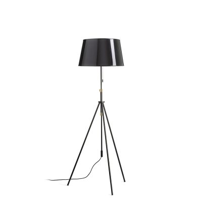 RENDL LUTON/RIDICK stojanová lesklá čierna zlatá fólia/čierna/kov 230V LED E27 15W