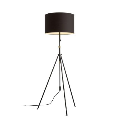 RENDL LUTON/RON 55 stojanová Pollycotton čierna/čierna/kov 230V LED E27 15W