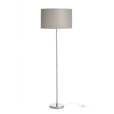 RENDL NYC/RON 40/25 stojanová Chintz svetlo sivá/chróm 230V LED E27 15W