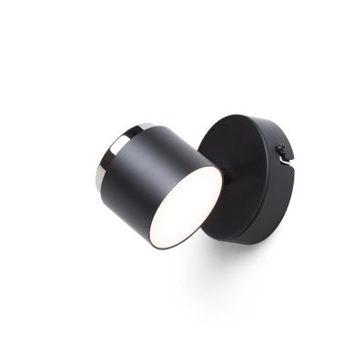 RENDL NOVA I nástenná čierna chróm/mliečny akrylát 230V LED 4.2W 3000K