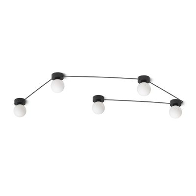 RENDL VELA V stropná čierna opálové sklo 230V LED G9 5x6W