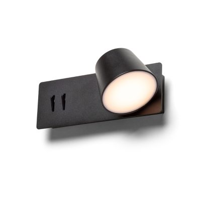RENDL AMADEUS nástenná s podsvietením čierna 230V LED 4+6W 3000K