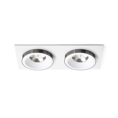 RENDL SHARM SQ II zápustná biela čierny chróm 230V LED 2x10W 24° 3000K