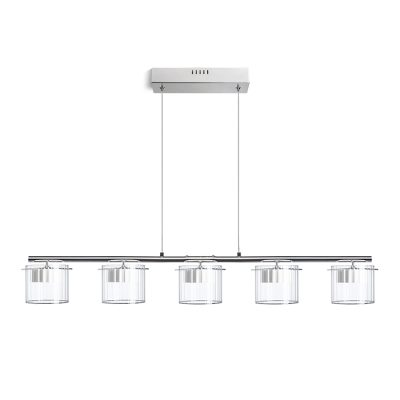 RENDL ESTRA V závesná biela číre sklo 230V LED 5x5W 3000K
