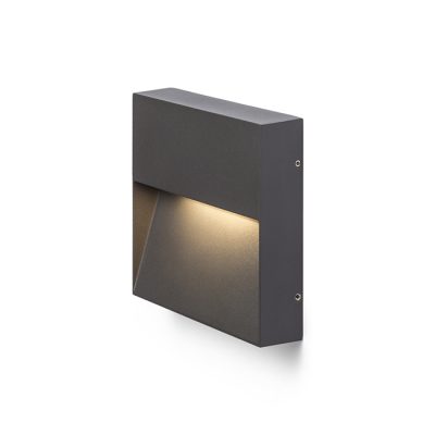 RENDL AQILA SQ nástenná antracitová 230V LED 6W IP54 3000K