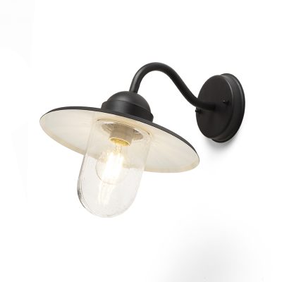 RENDL BEACON nástenná čierna štrukúrované sklo 230V LED E27 15W IP44