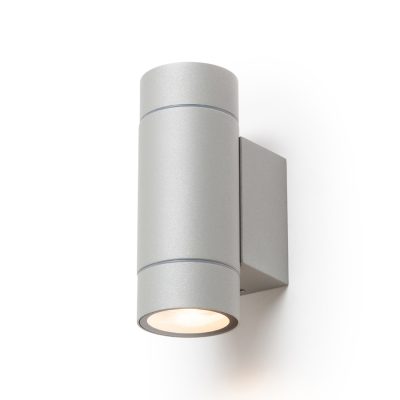 RENDL MIZZI NEW II nástenná striebornosivá 230V LED GU10 2x8W IP65