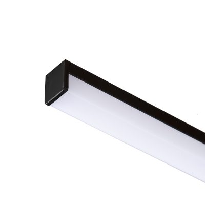 RENDL LED PROFILE H prisadený 1m čierna matný akrylát/hliník