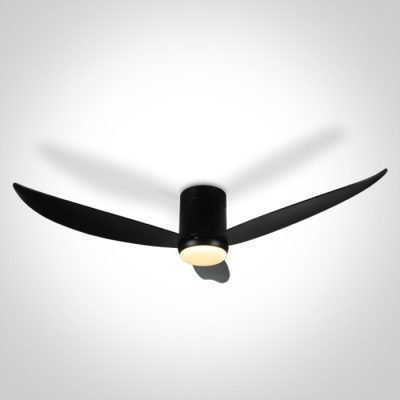 6302C/B/V BLACK ABS CEILING FAN 35W LED 22W CCTV IP20 230V