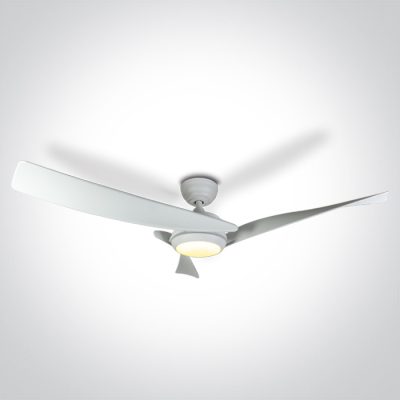 6304/W/V WHITE ABS ROD FAN 45W LED 22W CCTV IP20 230V