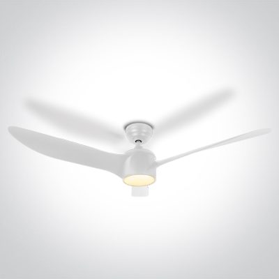 6306/W/V WHITE ABS ROD FAN 40W LED 22W CCTV IP20 230V