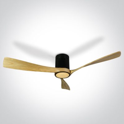 6314LC/B/V LIGHT WOOD BLACK CEILING FAN 40W LED 22W CCTV IP20 230v