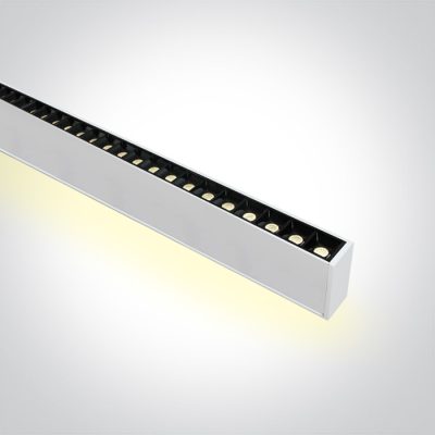38150BU/W/W WHITE 48pcs SPOTS 40W 34d UGR17 + UPLIGHT 20W 120d WW 1300mm 230V DARK LIGHT