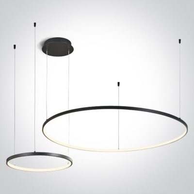 63150A/B/W BLACK 2x RINGS 40cm/100cm 65W WW IP20 230V DIMMABLE