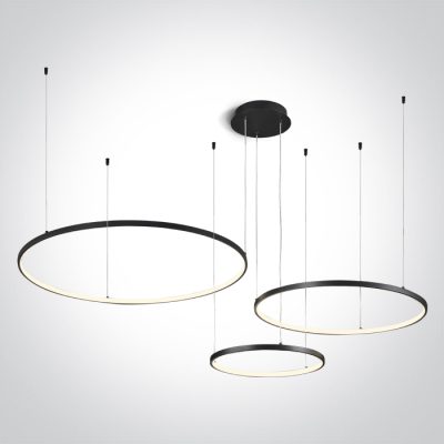 63150B/B/W BLACK 3x RINGS 40cm/60cm/80cm 65W WW IP20 230V DIMMABLE