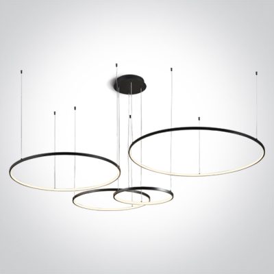 63150C/B/W BLACK 4x RINGS 40cm/60cm/80cm/100cm 100W WW IP20 230V DIMMABLE