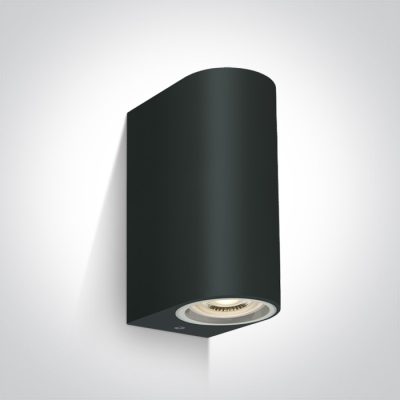 67142G/B BLACK WALL LIGHT GU10 2x6W IP65