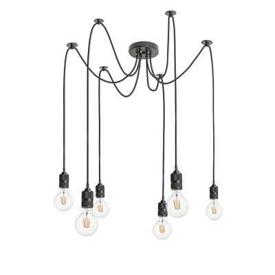 RENDL CINDY VI závesná čierna 230V LED E27 6x15W